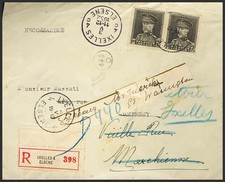 Belgium. Cover Yvert 318(2). 1932. 1 25 Fr Gray Black, Two Stamps. Certificate