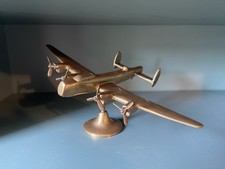 WW2 Lancaster Bomber trench art solid brass 35cm wing span