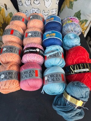 Yarn Lot 16 Skeins Vintage GEORGES PICAUD Patons Anny Blat Yarn France 1lb 13oz
