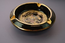 Vintage Ceramic Ashtray, Hand Made in Greece in 24 K Gold, 11cms