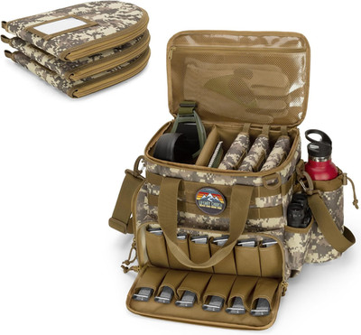 Tactical Gun Range Bag with 3 Pistol Cases, Gun Duffle Range Bag with 12X Magazi