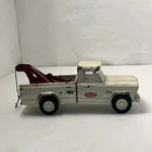Vintage 1960 Tonka White & Red Metal Mini Jeep Pickup Wrecker Tow Truck