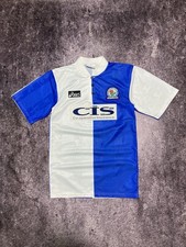 ASICS Blackburn Rovers 1996-98 Home Jersey Sz S Soccer Vintage Shirt #9 SUTTON