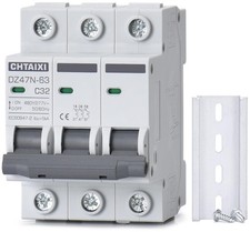 3-pole Din Rail Mount Circuit Breaker   32a 480v Ac C-curve Mcb