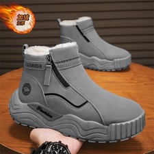 Men Winter Warm Snow Boots Non-Slip Plush Sneaker Travel Motorcycle Hiking Shoes