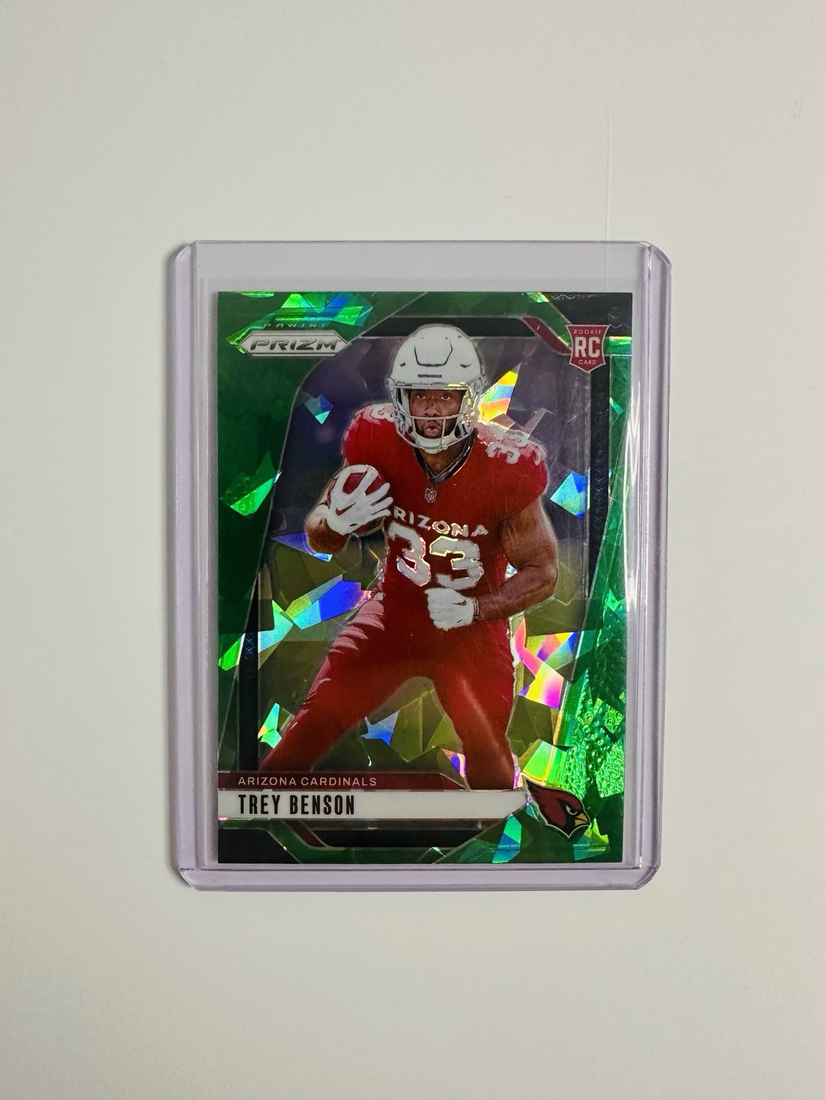2024 Panini Prizm Trey Benson Green Ice RC #392 Arizona Cardinals Rookie