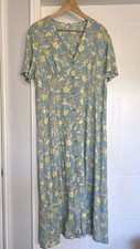 Uniqlo Floral Long Dress Short Sleeves Size XL