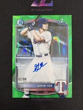 2025 Bowman Draft Gavin Fien 1st 82/99 Chrome Prospect Autograph Green Lava -LYQ
