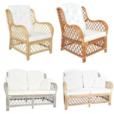 Sessel mit Kissen Rattansessel Relaxstuhl Loungesessel Armsessel Ohrensessel Neu