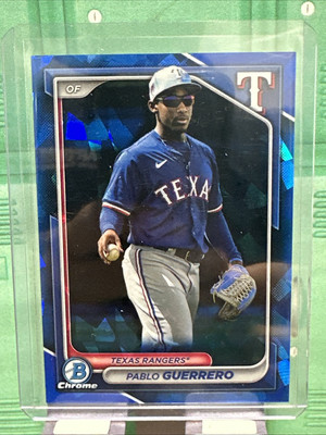 Pablo Guerrero 2024 Bowman Chrome Sapphire Image Variation - Rangers Prospect