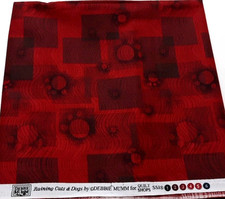1 yd 17" x 44" Debbie Mumm 'Raining Cats Dogs' SSI Cotton Fabric Red Geometric