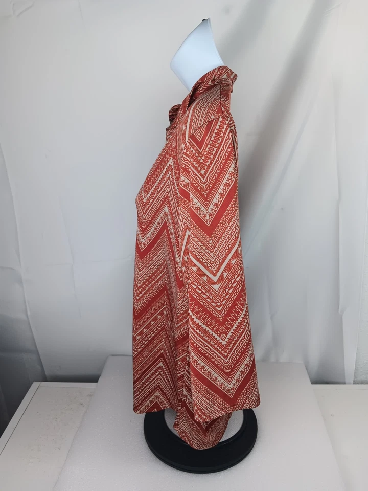 Blusa Carol Rose Talla L Grande Chevron Top Manga 3/4 Foto 2 de 4