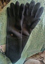 NWT Lululemon Scroll On Knit Gloves M/L BLACK Slim Fit Merino Wool Tech Gloves