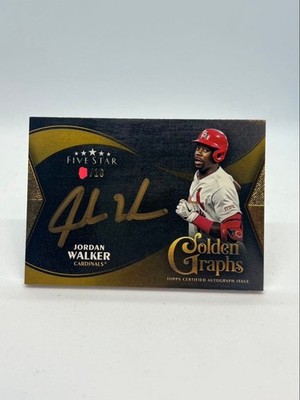 Jordan Walker Fivestar Autographed 10/10 Gold Graphs Baseball Card Used