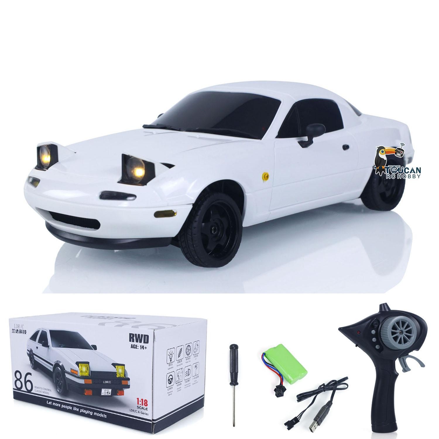 US STOCK 1/18 RC Drift Car LDRC RTR Model On Road Vehicles Flip Light Battery