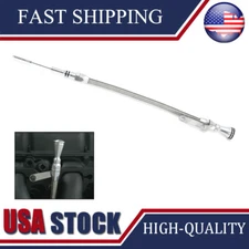 For 1956-1990 Chevy BB Stainless Steel Braided Billet Handle Flexible Dipstick