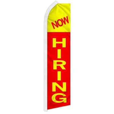 #ad Now Hiring Swooper Flutter Feather Advertising Employment Now Hiring Banner Flag $19.95
