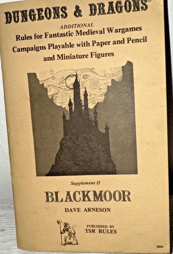 Dungeons & Dragons Blackmoor Supplement II by Dave Arneson 4th Print 1977 TSR Gy
