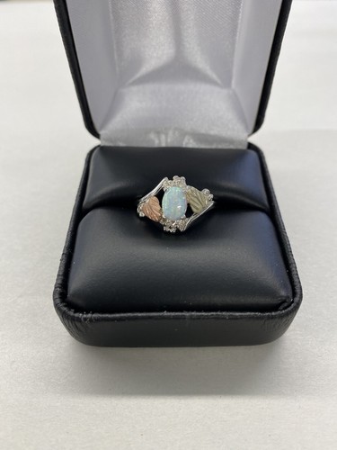 Black Hills Gold sterling silver and gold opal ring, SIZE 5, READ DESCRIPTION