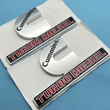 2pcs Fender Side Emblems For Ram 2500 3500 Cummins Turbo Diesel Badges Chrome