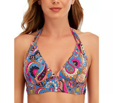 Lucky Brand Paisley Poolside Charm Halter Top Women's Swimsuit Size S 2305