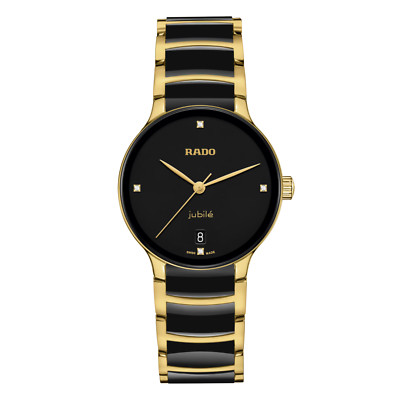 New Rado Centrix Diamonds Stainless Steel Black Dial Women's Watch R30039712