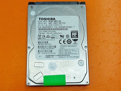      HDD Hard Drive SATA Laptop 2.5'' Toshiba MQ01ABD100 1TB AAH AA01/AX1P2C