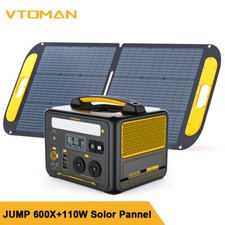 VTOMAN Jump 600X Portable Power Station 600W Extra Battery 939Wh Solarpanel 110W