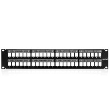 Leviton 49255-L48 48  Port 2RU Patch Panel with Magnifying Lens Label Holder