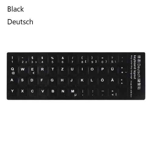 Wear Resistant Keyboard Stickers - Alphabet Layout Replacement Laptop PC Sticker - Afbeelding 19 van 28
