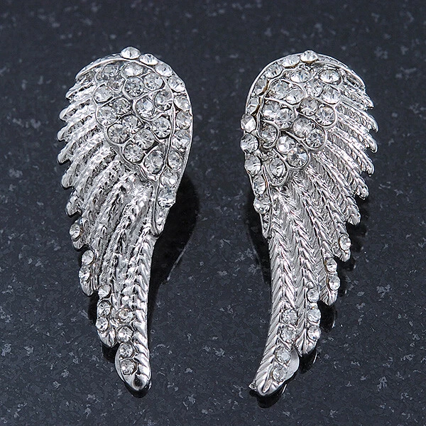 Silver store wing earrings