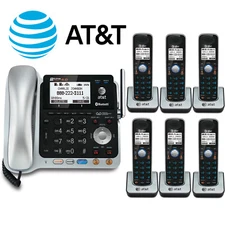 AT&T TL86109 2-Line Connect to Cell Corded Cordless Answering System 6 Handsets