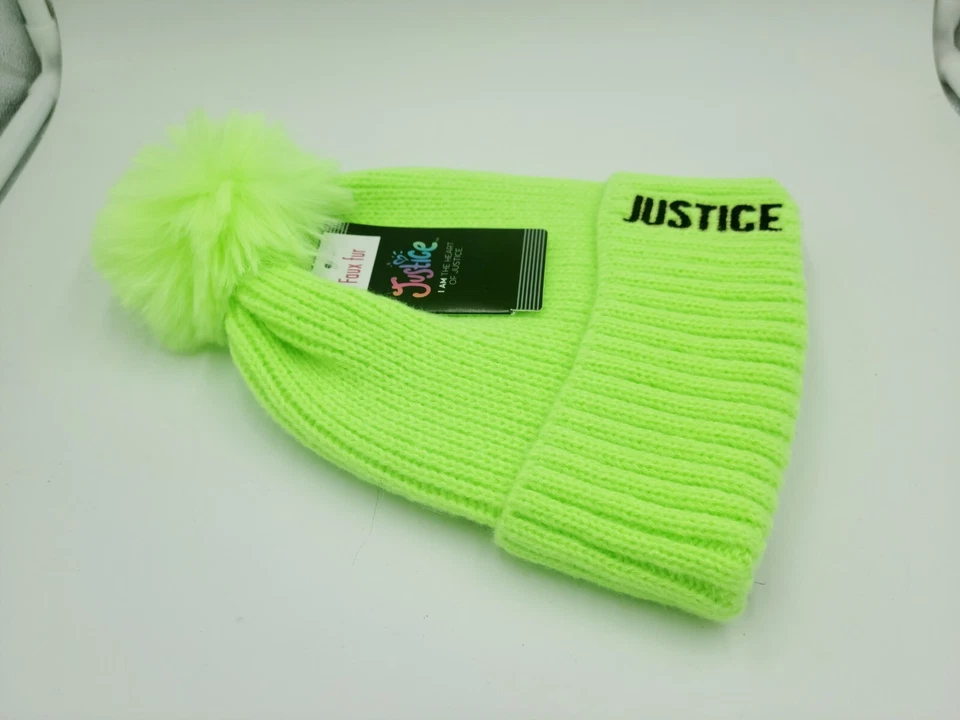 Gorro Justice Verde Tachonado Con Pom Cálido Talla Única Reloj Gorra Tejido Foto 2 de 4