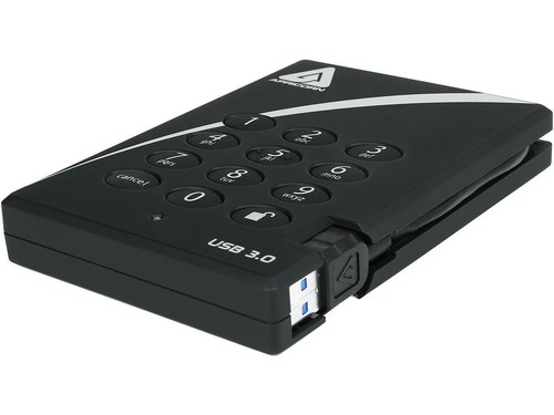 APRICORN 2TB Aegis Padlock Portable Hard Drive USB 3.0 Model A25-3PL256-2000 - 第 1/1 張圖片