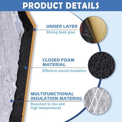 20X 7MM Sound Deadening Proofing Mat Foil Butyl Car Van^Vibration,Damping -UK - Picture 6 of 7