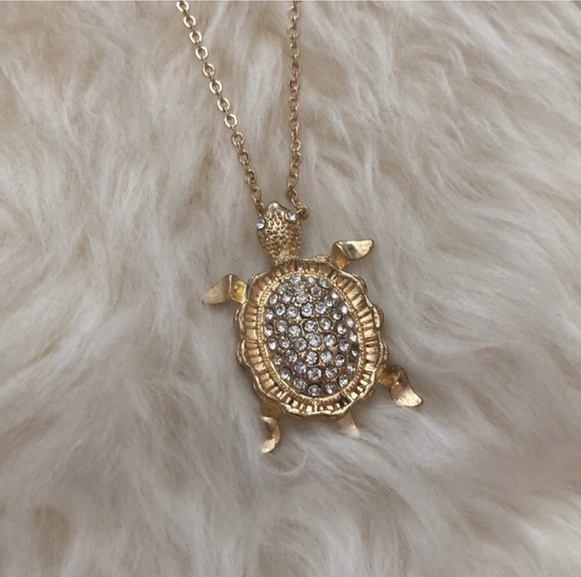 LC Lauren Conrad Gold Tone Turtle Necklace Long eBay