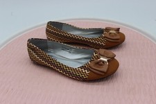 M. M. BALLET FLAT GIRLS SHOES size 1 low top ROUND TOE bow