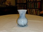 7-Inch Unmarked Blue and Gray Glass Flower Vase — photo 1