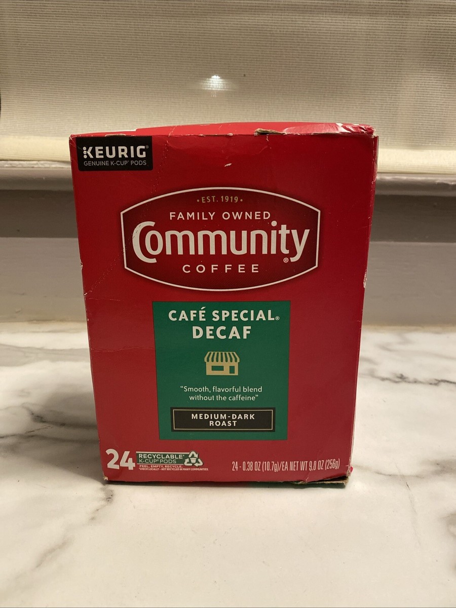 Community Coffee Decaf Medium-Dark Roast Single Serve K-Cup Pods 24 ct Box