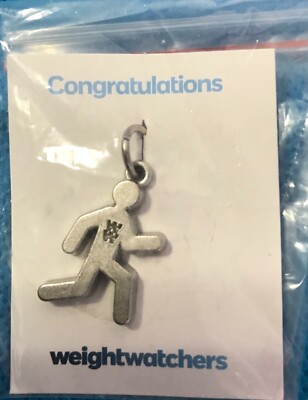 Weight Watchers Achievement Award WW Brushed Silver-tone  Walk/Run Goal Charm 