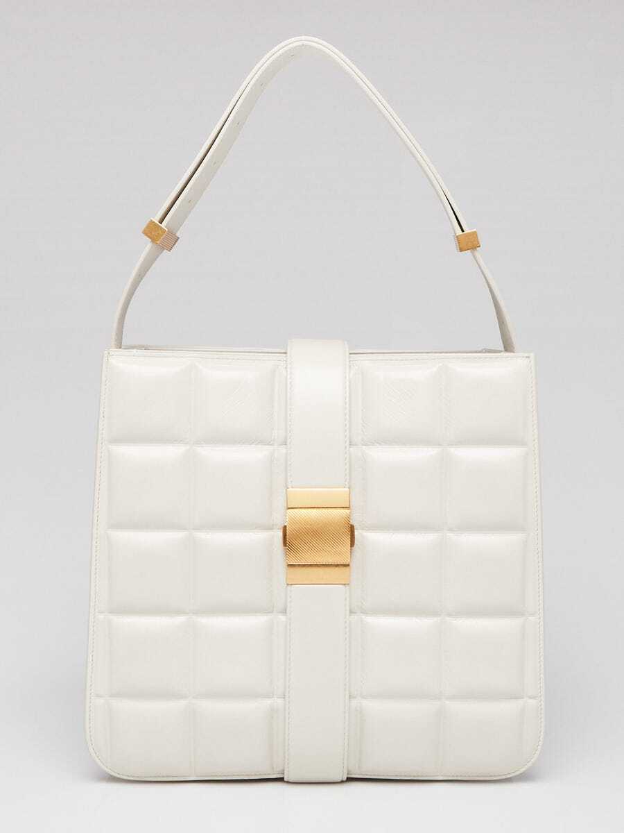 Bottega Veneta White Maxi Intrecciato Nappa Leather Marie Shoulder