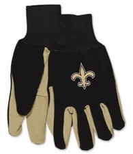 NWT NFL New Orleans Saints No Slip Gripper Utility Work Gloves W/ Team Logo