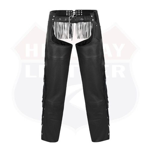 Tassel Chap Fringe Chaps Motorcycle Riding Bikers Chap Black #12800FRINGE - Bild 4 von 9
