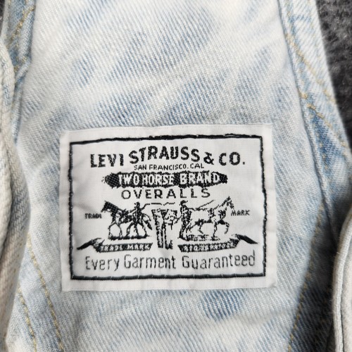 Levis Shortalls Womens Large White Blue Tie Dye Bib Overalls Short Denim - Picture 9 of 17