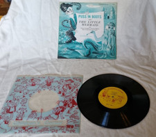 Vintage Childrens Corner  book and Record - Puss in Boots +The Little Mermaid