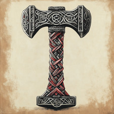 Wandtattoo Aufkleber Wikinger Hammer Wandaufkleber 9X9 cm Groß