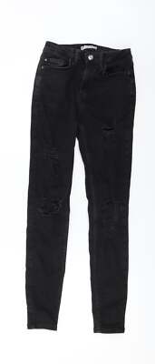 Denim Co Damen schwarz Baumwollmischung Skinny Jeans Größe 10 L27