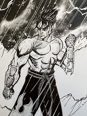 Jin Kazama Original 9x12 Sketch Art by Jeff Tae | eBay