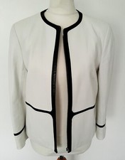 Episode - Real Leather Jacket White Black Trim Soft Size 8 - Beautiful