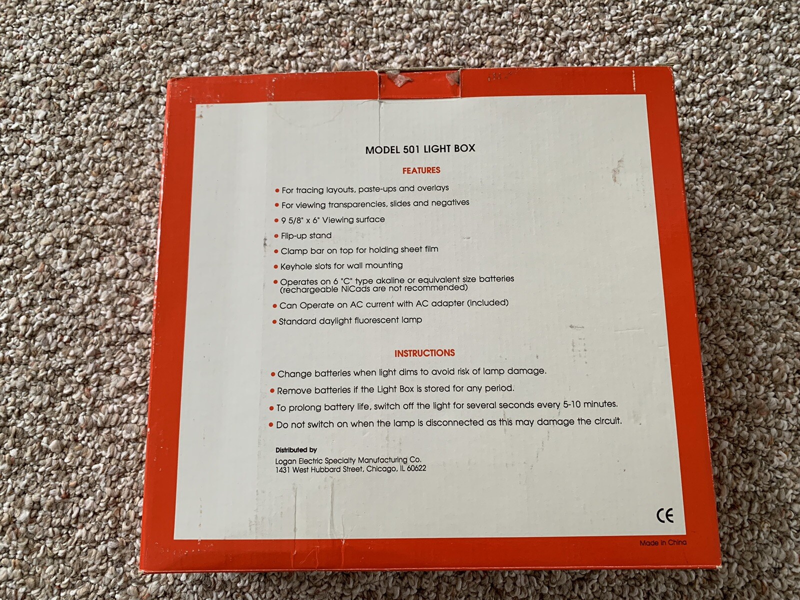 LOGAN BATTERY OPERATED LIGHT BOX Model 501 eBay